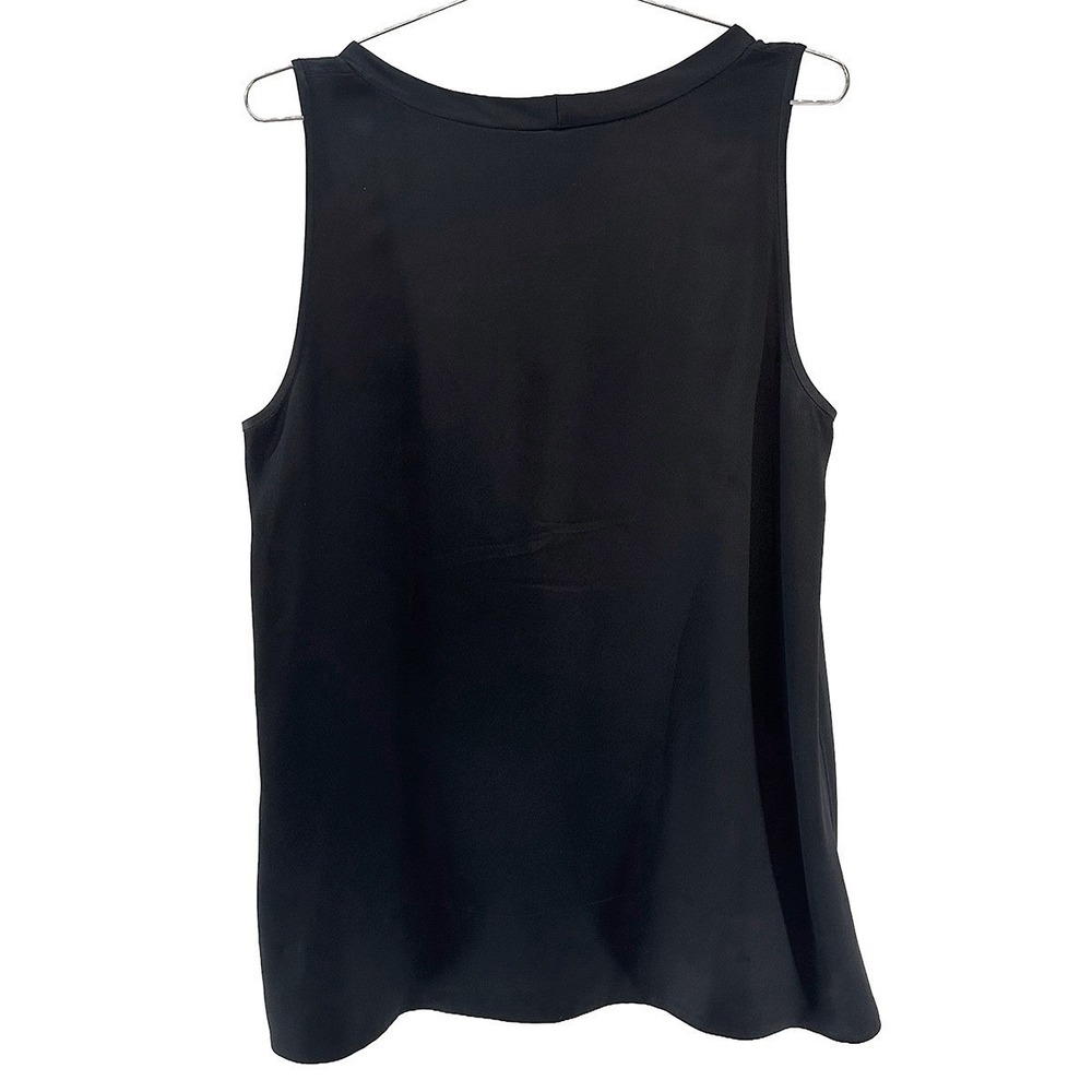 EILEEN FISHER 100% Silk Satin Scoop Neck Tank Top • Large • black - Picture 3 of 7